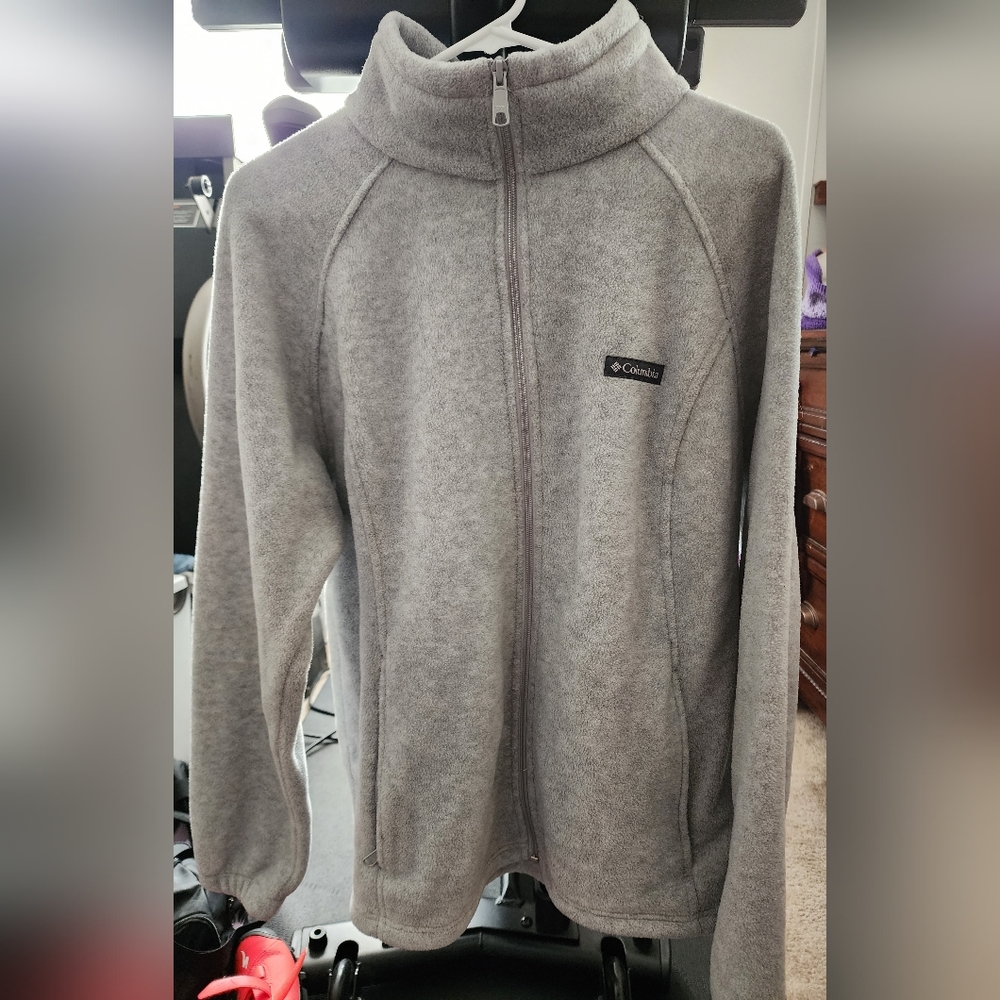 Columbia Women's Full Zip Fleece Jacket,  XXL, light grey